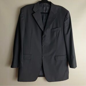 Canali Wool Black Blazer Mens Sport Coat 3 Button Size 42R US /52R IT